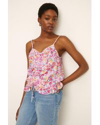 Oasis - Blurred Floral Ruched Front Cami - Lyst