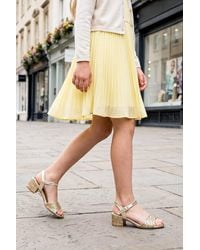 Spot on - Glitter Strap Sandals With Ankle Buckle & Mid Block Heel - Lyst