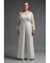 Coast - Plus Size Embroidered Top Wide Leg Jumpsuit - Lyst