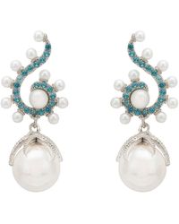 LÁTELITA London - Baroque Pearl Poseidon Gemstone Drop Earrings Aqua Silver - Lyst