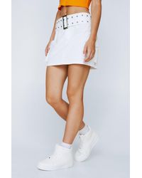 Nasty Gal - Faux Leather High Top Trainers - Lyst