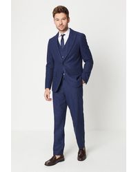 Burton - Slim Fit Navy Tweed Suit Trouser - Lyst