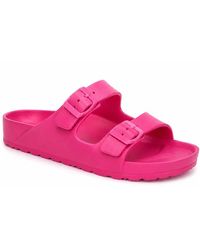 Spot on - Double Buckle Comfort Footbed Slider Sandals - Lyst