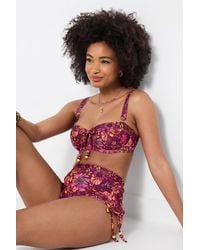 Joe Browns - Floral Print Bikini Top With Hardware & Beaded Bow - Lyst