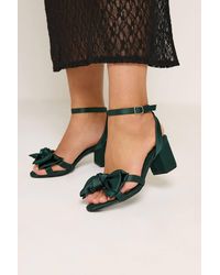 Yours - Bow Block Heel Sandals - Lyst