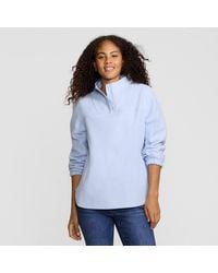 Lands' End - Petite Soft Fleece Quarter Zip Jumper - Lyst