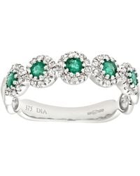 Jewelco London - 9Ct Diamond Emerald Bubble Halo Eternity Ring - Lyst