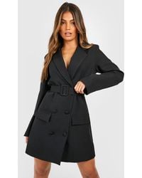Boohoo - Double Breasted Belted Blazer Dress - Lyst