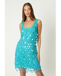 Coast - Embellished Tassel Sequin Mini Dress - Lyst