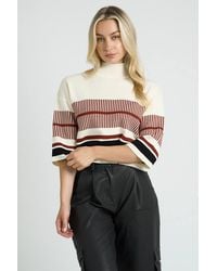 Native Youth - High Neck Stripe Knitted Jumper - Lyst