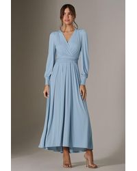 Jolie Moi - Long Sleeve Soft Silky Jersey Maxi Dress - Lyst