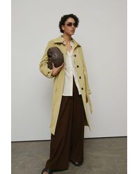 Warehouse - Faux Leather Snake Trench Coat - Lyst