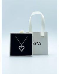 SVNX - Heart Shape Pendant Necklace In Silver - Lyst
