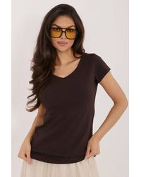 Love Lace - Everyday Cotton V-Neck Short Sleeve Blouse - Lyst