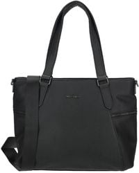 Enrico Benetti - Roxy Two Handle Faux Leather Shoulder Bag With Nylon Strap - Lyst