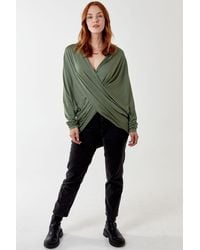 Blue Vanilla - Asymmetric Drape Front Top - Lyst