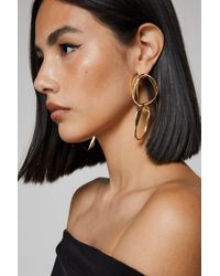 Nasty Gal - Large Double Hoop Drop Earrings - Lyst
