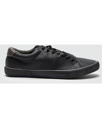 Burton - Black Leather Look Plimsoles - Lyst