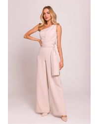 Love Lace - Asymmetric Sleeveless Flared Jumpsuit - Lyst