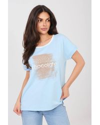 Love Lace - Casual Cotton Elastane Blouse With Sequin Style 225456 - Lyst