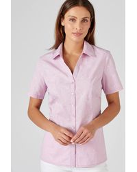 DAMART - Floral Embroidered Lightweight Short Sleeve Blouse - Lyst