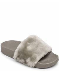 Spot on - Faux Fur Slider Slippers - Lyst