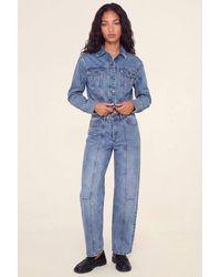 Nasty Gal - Denim Cropped Trucker Jacket - Lyst