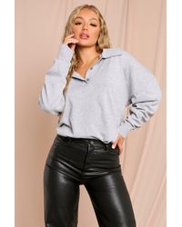 MissPap - Oversized Dad Style Knitted Polo Top - Lyst