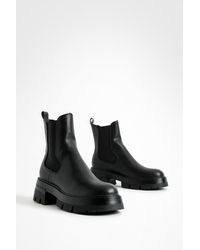 Boohoo - Cleated Sole Chunky Chelsea Boots - Lyst