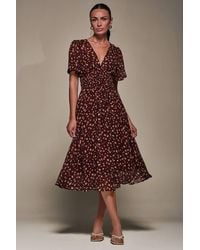 Jolie Moi - Chiffon Tie Back Detail Midi Dress - Lyst