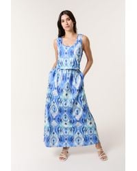 Blue Vanilla - Elasticated Waist Sleeveless Round Maxi Dress - Lyst