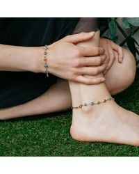 The Colourful Aura - Colourful Protection Greek Evil Eye Beaded Indian Nazaria Payal Anklet - Lyst