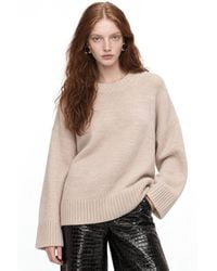 MixRay - Oversized Ribbed Knit Sweater With Crew Neck - Lyst