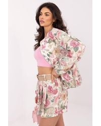 Love Lace - Floral Printed Lightweight Bomber Jacket - Lyst