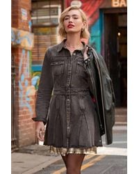 Joe Browns - Chrissie Check Layered Denim Mini Dress - Lyst
