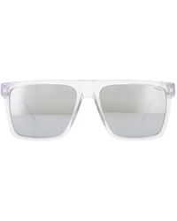 HUGO - Square Crystal Silver Mirror Sunglasses - Lyst