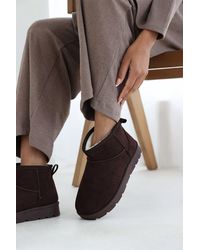 Where's That From - 'Kamila' Mini Faux-Suede Fur Lined Ankle Boots - Lyst