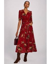 Jolie Moi - Half Sleeve Print Lace Maxi Dress - Lyst