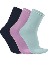 Alse Studio - 3Pair Modal Rich Super Soft Seamless No Elastic Ankle High Socks - Lyst