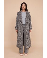 Urban Bliss - Wool Blend Zebra Formal Coat - Lyst