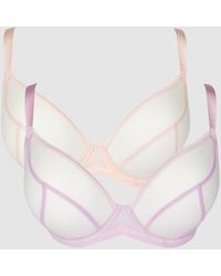 Gorgeous - Dd+ 2 Pack Sheer Non Pad Plunge Bra - Lyst