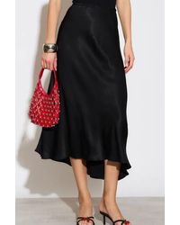 SARTA - Bias Cut Silky Midi Slip Skirt - Lyst