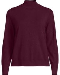 Lands' End - Button Cuff Polo Neck Jumper - Lyst