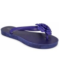 Spot on - Flower Detail Toe Post Flip Flop Sandals - Lyst