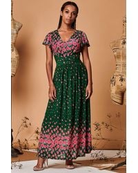Jolie Moi - Carlii Symmetrical Print Mesh Maxi Dress - Lyst