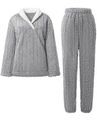 MODISHION - 2-Piece Fluffy Loungewear Set - Lyst