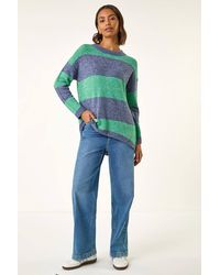 Roman - Stripe Soft Knit Jumper - Lyst