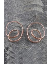 Otis Jaxon London - Double Loop Unusual Sterling Hoop Earrings - Lyst