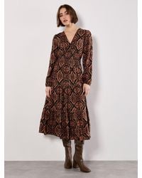 Apricot - Smock Waist Tiered Dress - Lyst