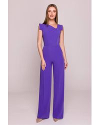 Love Lace - Satin High Waisted Sleeveless Jumpsuit With Zip - Lyst